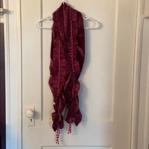Magenta, pink, pop-pop, ruffle scarf, shawl